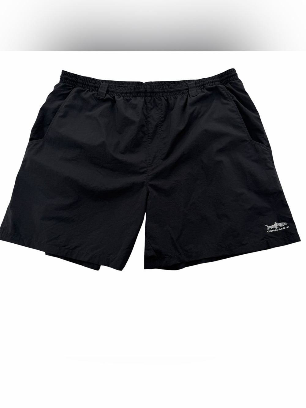 Columbia PFG Men’s XL Black Packable Fishing Shorts Mesh Lined Nylon